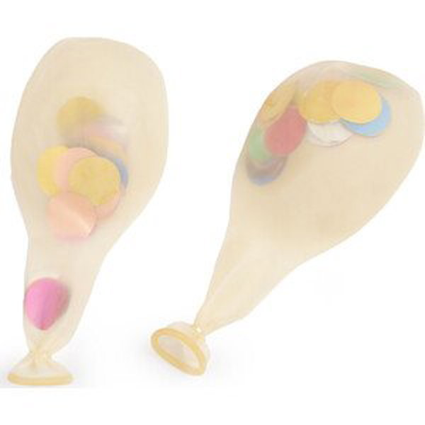 Nafukovací balónky s konfetami Varianta: krémová světlá, Balení: 10 ks