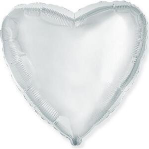 Flexmetal Fóliový balónek 18" FX - "Heart" (stříbrný)