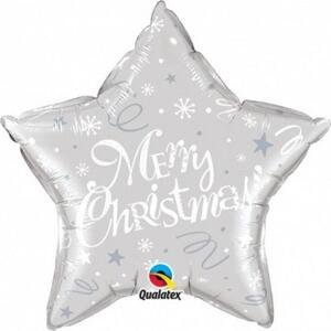 Qualatex Balónek fóliový 20" QL SHP "Merry Christmas", stříbrný