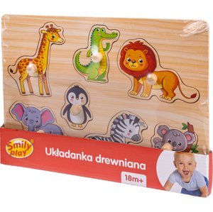 SMILY PLAY Dřevěné puzzle Zoo