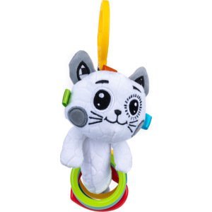 Bali Bazoo Závěsná hračka na kočárek s chrastítkem - Kočička, bílá