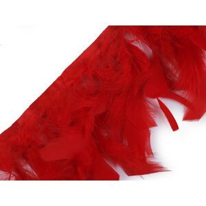 Prýmek - krůtí peří šíře 12 cm Varianta: 5 červená, Balení: 1 m