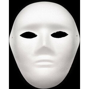 Maska na obličej k domalování Varianta: 2 bílá pánská, Balení: 1 ks