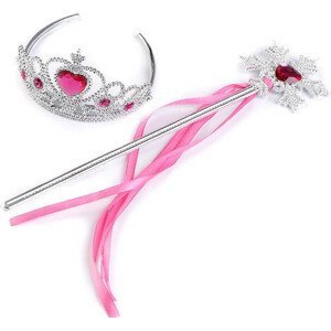 Karnevalová sada / korunka - ledová královna Varianta: 1 růžová pink, Balení: 1 sada