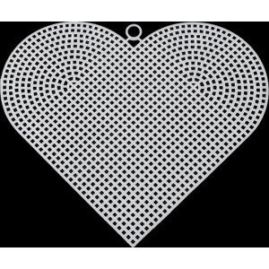 Plastová kanava / mřížka vyšívací srdce, vločka Varianta: 1 bílá srdce, Balení: 1 ks