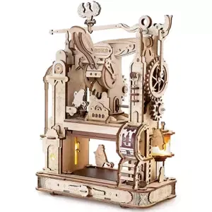 RoboTime 3D dřevěné mechanické puzzle Tiskařský lis