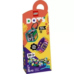 LEGO DOTS Neonový tygr – náramek a ozdoba na tašku 41945 STAVEBNICE