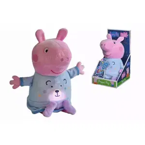 Peppa Pig 2v1 plyšový usínáček hrající + světlo, modrý, 25 cm