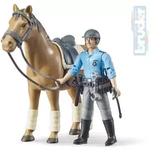 BRUDER 62507 Figurka policista herní set s koněm a doplňky