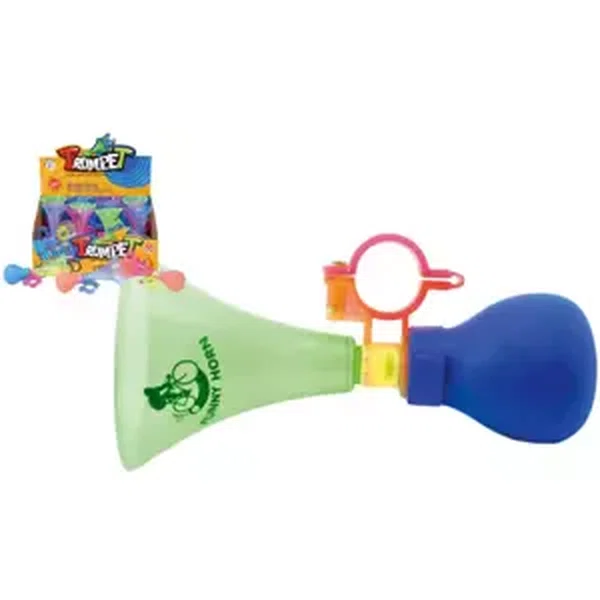 Klakson trumpeta doplněk na kolo 14cm 3 barvy plast