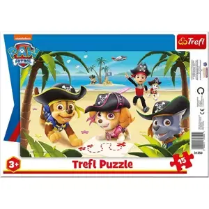 TREFL Puzzle deskové Tlapková Patrola piráti 33x23cm skládačka v rámečku 15 dílků