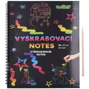 Notes vyškrabovací duhový 28x21cm 10 listů set s nástrojem