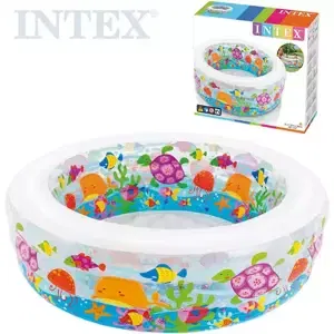 INTEX Bazén dětský akvárium kulatý 152x56cm vysoký nafukovací rybky