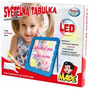 Tabulka světelná kreslicí set s fixy a hadříkem na baterie LED Světlo 3 barvy