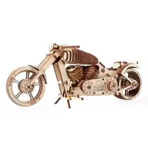 Ugears 3D dřevěné mechanické puzzle VM-02 Motorka (chopper)