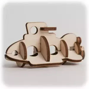 CuteWood Dřevěné 3D puzzle Ponorka