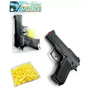 Pistole kuličkovka 13cm policejní revolver na kuličky set s náboji plast