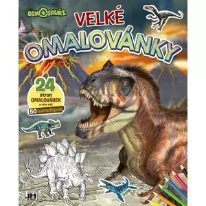 JIRI MODELS Omalovánky velké se samolepkami Dinosauři