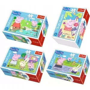 TREFL PUZZLE Prasátko Peppa Pig U rybníka mini 20x13cm 54 dílků 4 druhy