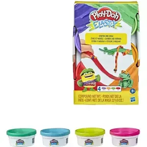 HASBRO PLAY-DOH Baby modelína Elastix set 4 kelímky 2 druhy