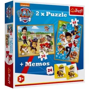 TREFL Puzzle 2v1 28x21cm Pexeso Tlapková Patrola (Paw Patrol) 24 kartiček