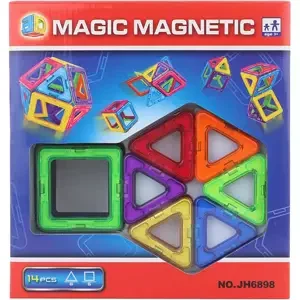 Stavebnice magnetická barevná 14 dílků skládačka v krabici