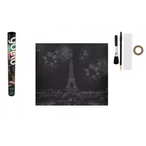 Škrabací obrázek barevný Eiffelova věž 75x52cm