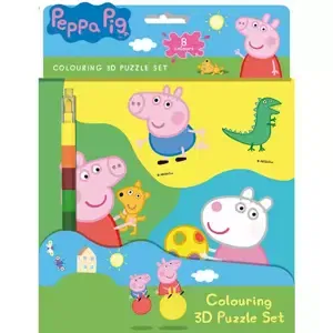 JIRI MODELS Omalovánkové 3D postavy Peppa Pig set s voskovkou