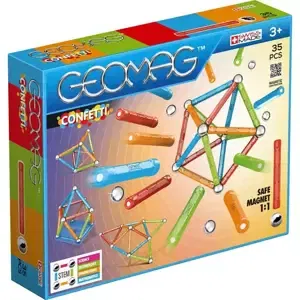 GEOMAG Confetti 35 dílků barevná magnetická STAVEBNICE