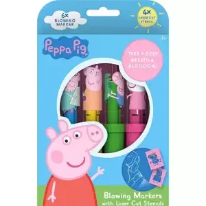 JIRI MODELS Fixy foukací 6ks Peppa Pig set se 4 šablonami