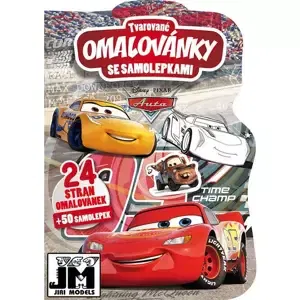 JIRI MODELS Omalovánky tvarované + samolepky Cars (Auta)