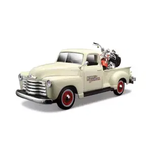 Maisto - Harley-Davidson Custom, 1950 Chevrolet 3100 Pickup + 2001 FLSTS Heritage Springer, 1:24