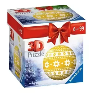 RAVENSBURGER 3D Puzzleball Vánoční ozdoba žlutá s norským vzorem 56 dílků