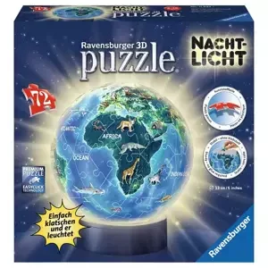 RAVENSBURGER 3D Svítící puzzleball Noční globus 72 dílků