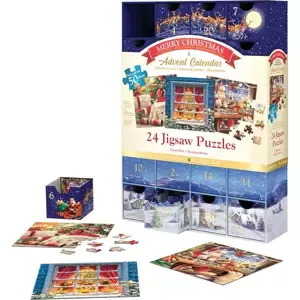 EUROGRAPHICS Puzzle Adventní kalendář: Veselé Vánoce 24x50 dílků