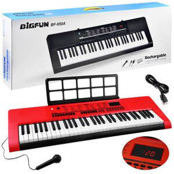 mamido  Velký keyboard s 61 klávesami a mikrofonem