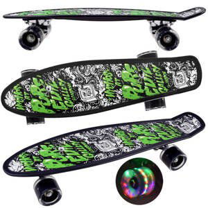 mamido  Skateboard Fiszka 55 cm s LED světelnými koly