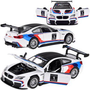 mamido  Auto kovový model sportovní BMW M6 GT3 měřítko 1:32 světlo zvuk