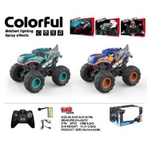 mamido  Autíčko Monster Truck žralok na dálkové ovládání R/C 1:16 fialové