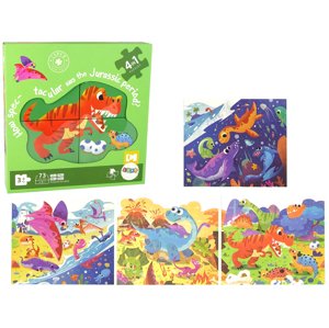 mamido  Puzzle 4v1 Jurský park s dinosaury 73 dílků