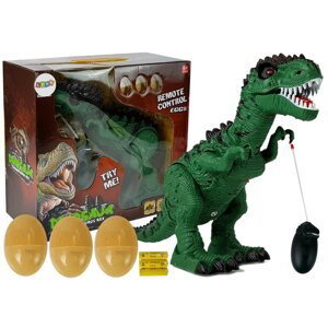 mamido  Dinosaurus na dálkové ovládání R/C zelený se zvukem snáší vejce projektor