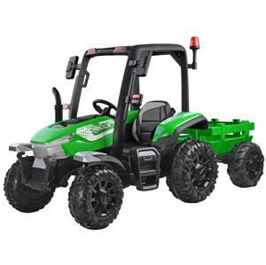 mamido  Dětský elektrický traktor s přívěsem Blast 4x4 zelený