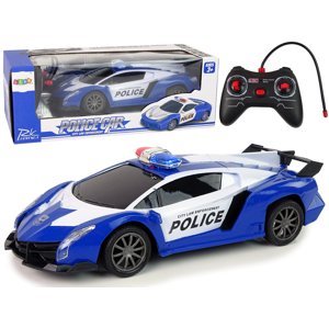 mamido  Policejní auto na dálkové ovládání R/C 1:16 modré