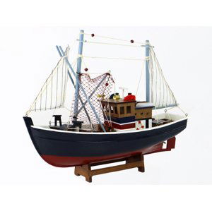 mamido  Dřevěná sběratelská loď námořnická modrá