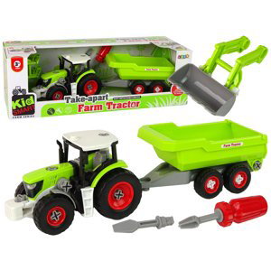 mamido  Konstrukční traktor s návěsem zelený