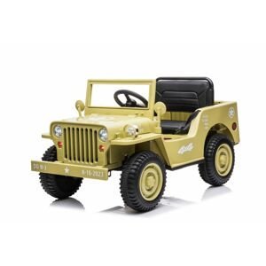 mamido  Dětský elektrický vojenský Jeep Willys 4x4 béžový
