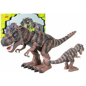 mamido  Dinosaurus Tyranosaurus Rex na baterie hnědý