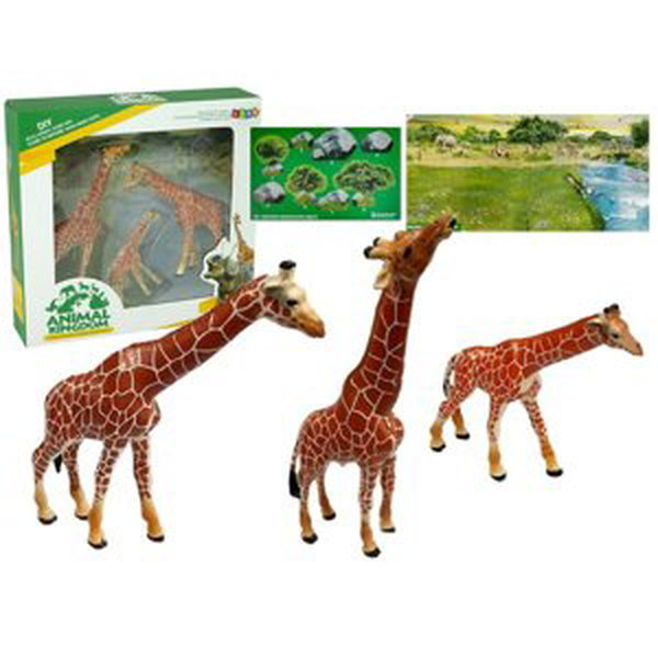 mamido  Figurky žiraf s pozadím Afriky