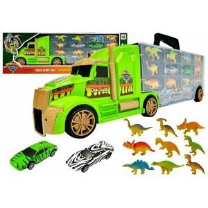 mamido  Velký kamion s dinosaury a autíčky zelený