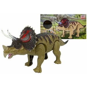 mamido  Dinosaurus Triceratops na baterie se zvukovými efekty hnědý